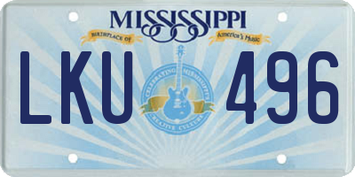 MS license plate LKU496