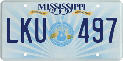 MS license plate LKU497