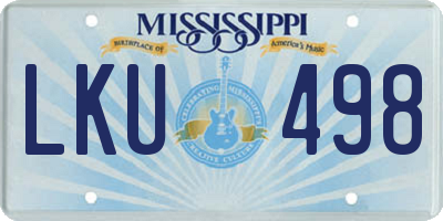 MS license plate LKU498