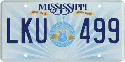 MS license plate LKU499