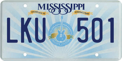MS license plate LKU501