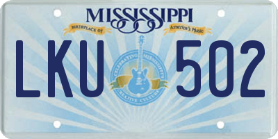 MS license plate LKU502