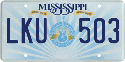 MS license plate LKU503
