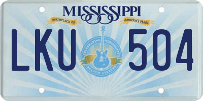 MS license plate LKU504