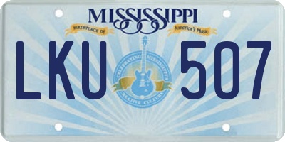 MS license plate LKU507