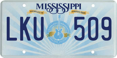 MS license plate LKU509