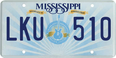 MS license plate LKU510