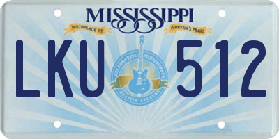 MS license plate LKU512