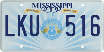 MS license plate LKU516