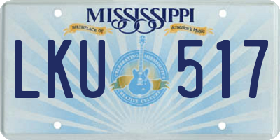 MS license plate LKU517