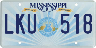 MS license plate LKU518