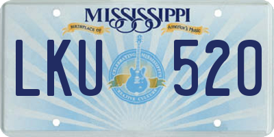 MS license plate LKU520
