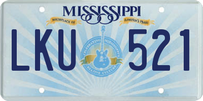 MS license plate LKU521