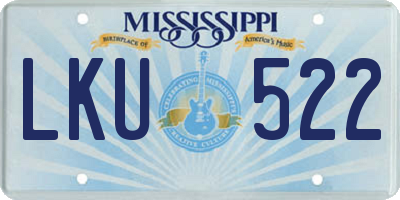MS license plate LKU522