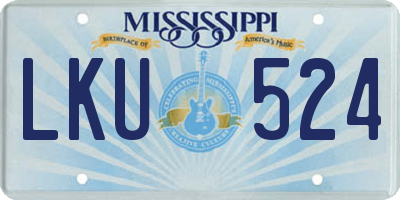 MS license plate LKU524