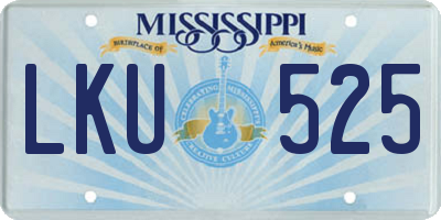 MS license plate LKU525