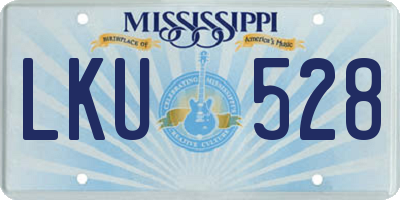 MS license plate LKU528