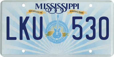 MS license plate LKU530