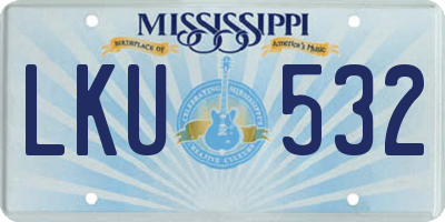 MS license plate LKU532