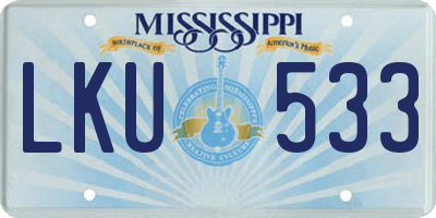MS license plate LKU533
