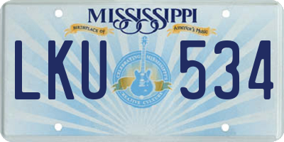 MS license plate LKU534