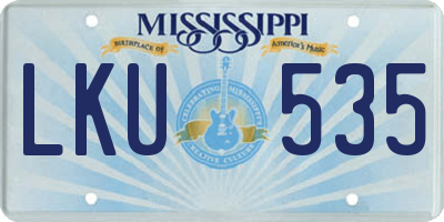 MS license plate LKU535