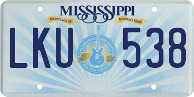 MS license plate LKU538