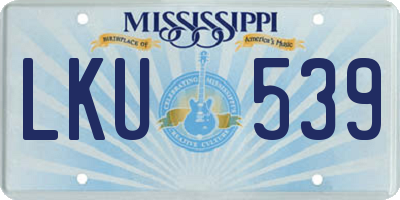 MS license plate LKU539