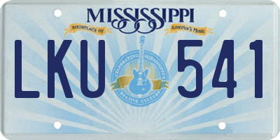 MS license plate LKU541