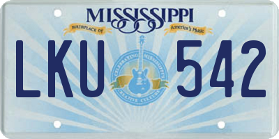 MS license plate LKU542