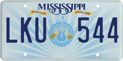 MS license plate LKU544