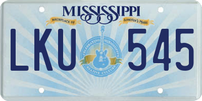 MS license plate LKU545