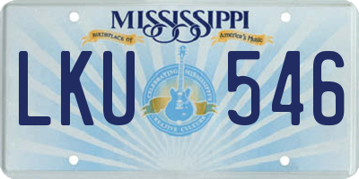 MS license plate LKU546