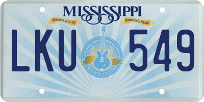 MS license plate LKU549