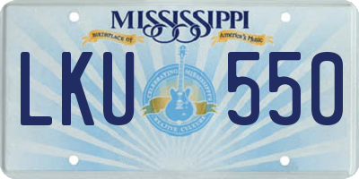 MS license plate LKU550
