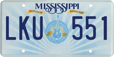 MS license plate LKU551