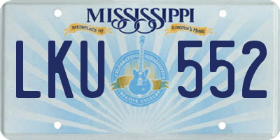 MS license plate LKU552