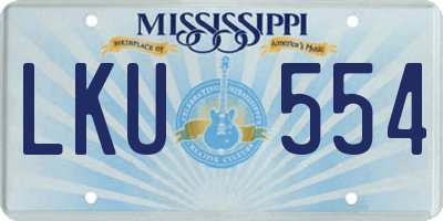 MS license plate LKU554