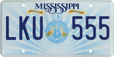 MS license plate LKU555