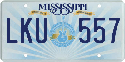 MS license plate LKU557