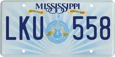 MS license plate LKU558