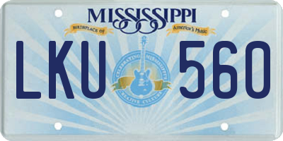 MS license plate LKU560
