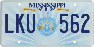 MS license plate LKU562