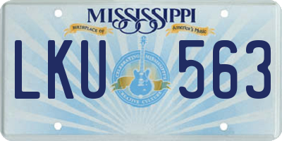 MS license plate LKU563