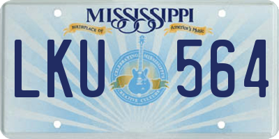 MS license plate LKU564