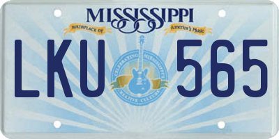 MS license plate LKU565