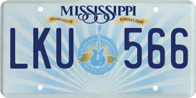 MS license plate LKU566