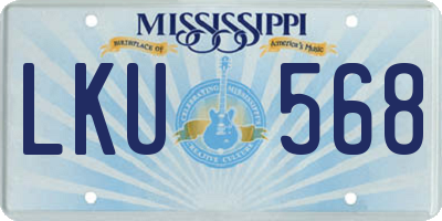 MS license plate LKU568