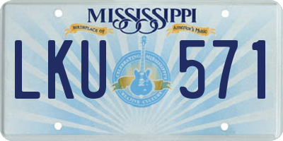 MS license plate LKU571
