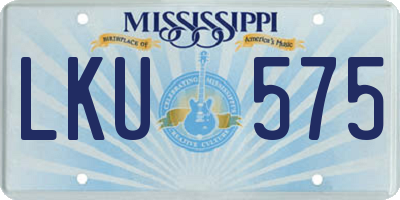 MS license plate LKU575